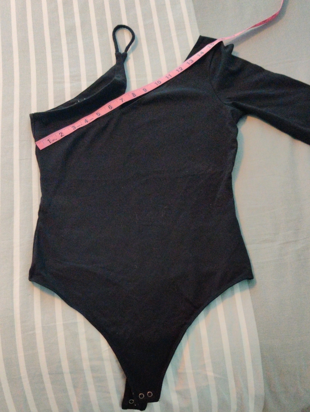 Abercrombie & Fitch Black One-Shoulder Long-Sleeve Bodysuit